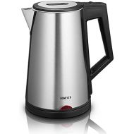 [아마존베스트]Homever Stainless Steel Electric Kettle 1.7 Litres, 1800 W Double-Walled Stainless Steel Kettle Auto-Off & Dry Run Protection, Ideal for Coffee, Tea, Oatmeal, Baby Food BPA-Free