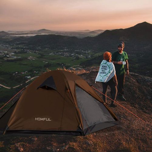  HOMFUL Camping Tent 2 Person,Ultralight Backpacking Tent Waterproof Windproof 2 Doors Tent Easy Setup for Hiking,Climbing,Mountaineering