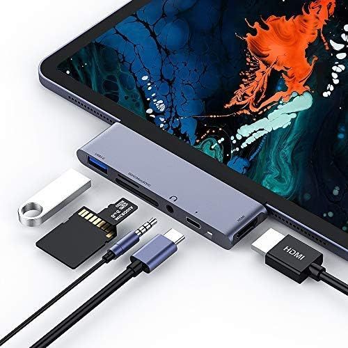 HOMFUL USB C Hub, Type C Hub to 4K HDMI, 7-in-1 USB C Adapter with PD Power Delivery, SDTF Card Reader, 4K USB C to HDMI Output, 3 USB Ports for New MacBookMacBook Pro and More USB Type