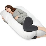 [아마존베스트]HOMFY Pregnancy Pillow U Shaped, 100% Luxury Cotton Maternity Pillow with Removable Pillow Cover, Supports Full Body and Alleviates Discomfort - White