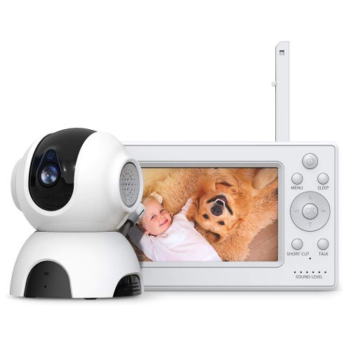  HOMIEE Video Baby Monitor with 720P Digital Camera, 5 Color LCD Display and 1000 Ft Long Range, Night Vision, VOX, 5 Lullabies, Two-Way Audio, SoundTemperature Alarm, Wall Mountin