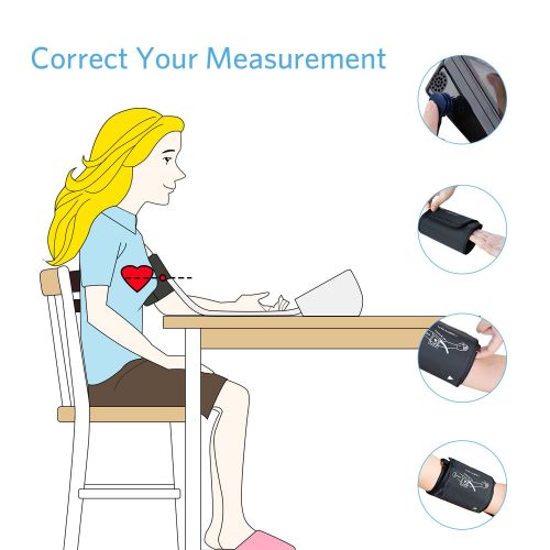  Blood Pressure Monitor with AC Adapter, HOMIEE Automatic Blood Pressure Machine, 2 Users with 240 Memories, 2.4 Large LCD Display & 22-42CM Large Arm Cuff, 4 AA Batteries Included,