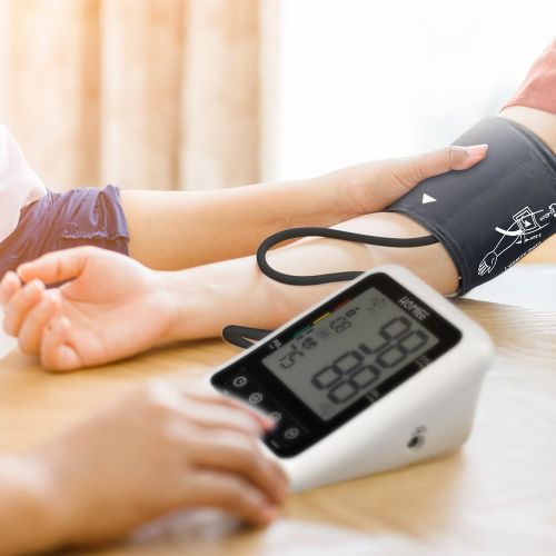  Blood Pressure Machine with AC Adapter, HOMIEE Blood Pressure Monitor with AFIB Detection, 2 Users 240 Memories, 2.4 LCD Display & 22-42CM Large Arm Cuff, 4X AA Batteries Included,