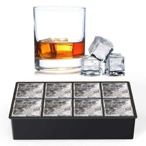  [아마존 핫딜]  [아마존핫딜]Eiswuerfelform Silikon XXL, HOMMINI 8-Fach Silikon Eiswuerfel Form Ice Cube Tray, Eiswuerfelbehalter Kuehl Aufbewahren, LFGB Zertifiziert und BPA Frei, Schwarz (2er Pack)