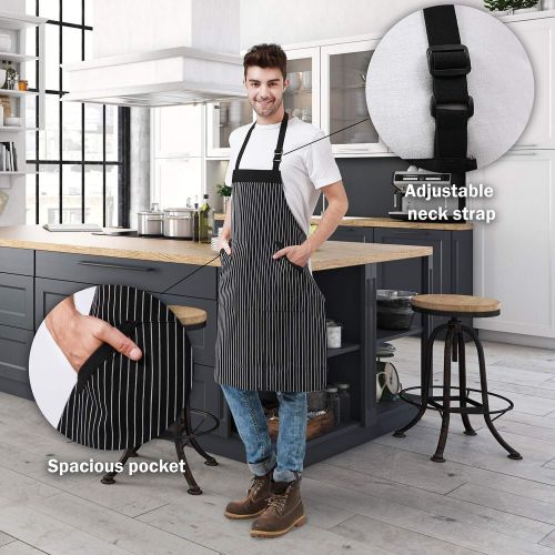  HOMWE Adjustable Bib Apron with Pocket