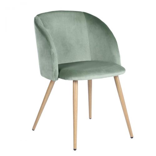  HOMY CASA HomyCasa Dining Chair Set of 2 Living Room Side Chair Guest Chair Velvet Fabric Ergonomic Padded Seat Armrest with Metal Legs Scandinavian Style Indoor Coffee Shop (Green)