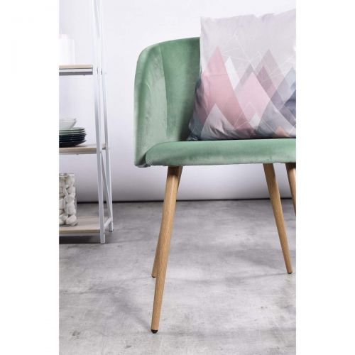  HOMY CASA HomyCasa Dining Chair Set of 2 Living Room Side Chair Guest Chair Velvet Fabric Ergonomic Padded Seat Armrest with Metal Legs Scandinavian Style Indoor Coffee Shop (Green)