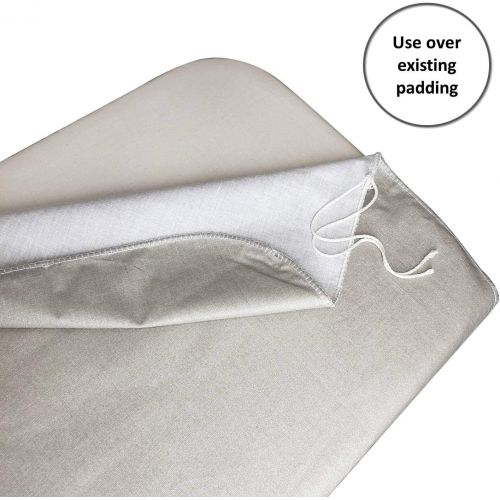  [아마존베스트]Homz Standard Ironing Board Replacement Cover with Draw Cord, Grey Solid