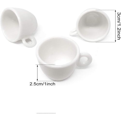  HONBAY 10PCS White Plastic Dollhouse Mini Coffee Cup Tea Cup