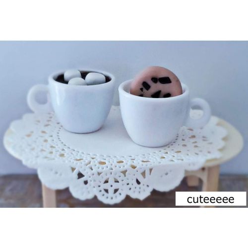  HONBAY 10PCS White Plastic Dollhouse Mini Coffee Cup Tea Cup