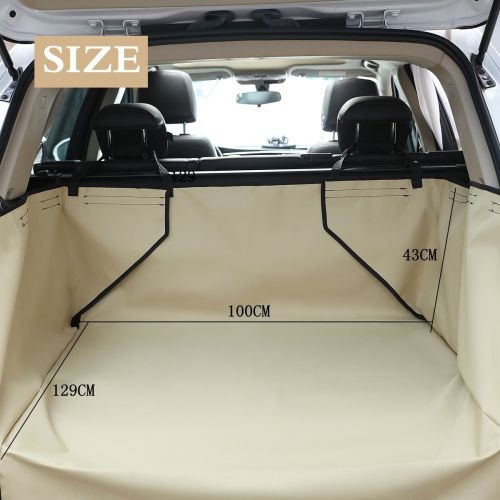  HONCENMAX Dog Cargo Liner Cover - Car Boot Liner Protector Waterproof - Pet Seat Cover Floor Mat Nonslip Universal for Car SUV Truck Jeeps Vans Beige