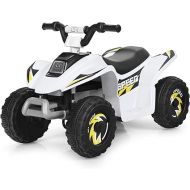 HONEY JOY Ride On ATV, 6V Mini Off-Road Battery Powered Motorized Quad for Kids, 2 Speeds, Anti-Slip Wheels, RWD 4-Wheeler Electric Ride On Toy Car for Toddlers (White)