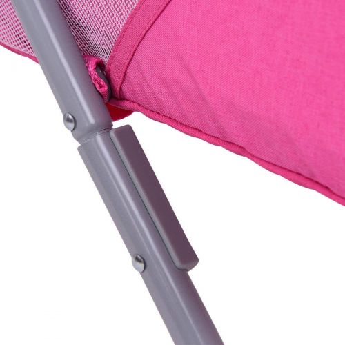  HONEY JOY Baby Bassinet, Foldable Rocking Bed with Mosquito Net & Carrying Bag (Pink)