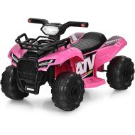 HONEY JOY Kids ATV, 4 Wheeler Battery Powered Toddler Quad with Storage Box, Horn, Music, LED Headlights, 6V Ride On ATV Toy, Gift for Boys Girls(Pink)