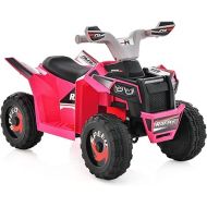 HONEY JOY Ride On ATV, 6V Battery Powered Toddler Ride On Toy, Electric Vehicle for Kids, Forward/Backward, Foot Pedal, 4 Wheeler Quad Car, Gift for Boys and Girls (Pink)