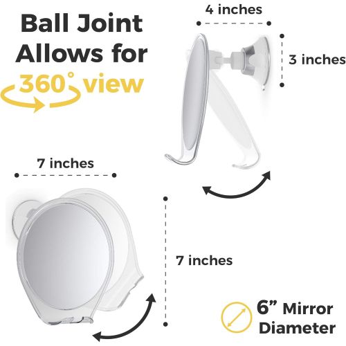  [아마존 핫딜] [아마존핫딜]HONEYBULL HoneyBull Shower Mirror for Shaving Fogless with Suction, Razor Holder & Swivel