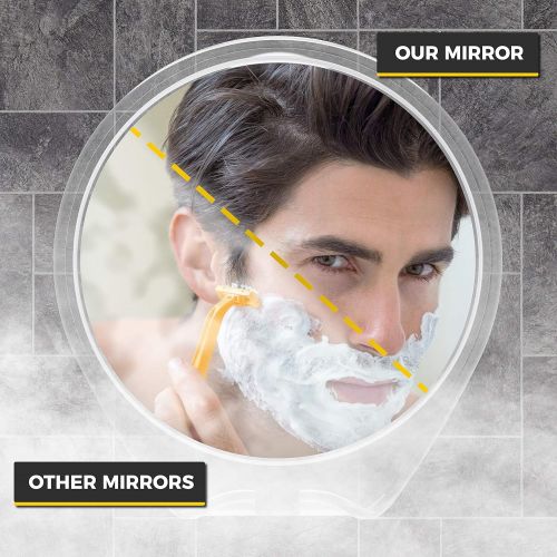  [아마존 핫딜] [아마존핫딜]HONEYBULL HoneyBull Shower Mirror for Shaving Fogless with Suction, Razor Holder & Swivel