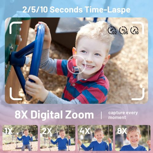  [아마존베스트]Kids Camera,HONEYWHALE Kid Digital Video Selfie Cameras 2.0 Inch IPS Screen Child Toddler Camera with 32GB SD Card,Best Birthday Toys Gifts for Boys Girls 3-12 Year Old (Blue)