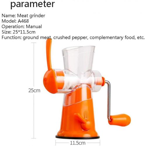  HONG Manuelle Fleischwolf, Gemuese Knoblauch Obst Reibe, Chopper Blender Dicer Mit Leistungsstarken Saugbasis Klingen Kuechenwerkzeug