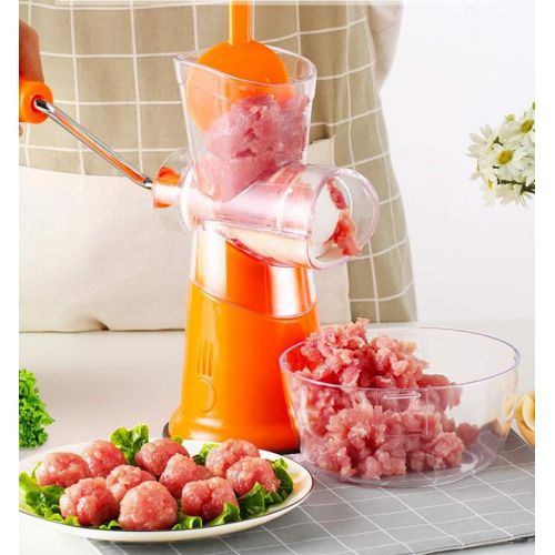  HONG Manuelle Fleischwolf, Gemuese Knoblauch Obst Reibe, Chopper Blender Dicer Mit Leistungsstarken Saugbasis Klingen Kuechenwerkzeug