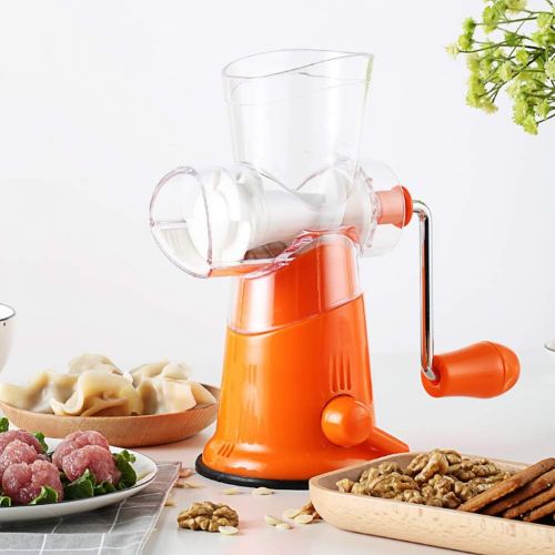  HONG Manuelle Fleischwolf, Gemuese Knoblauch Obst Reibe, Chopper Blender Dicer Mit Leistungsstarken Saugbasis Klingen Kuechenwerkzeug