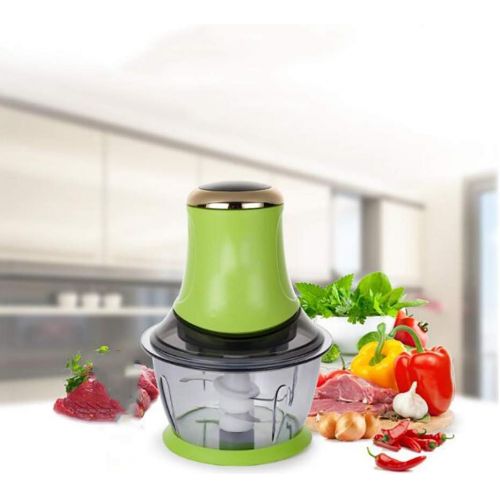  HONG Elektrische Fleischwolf, Chopper Kuechenmaschine, 304 Edelstahl 4 Scharfe Klingen, 1,2 L BPA-Freie Glasschuessel-Mixer Fuer Fleisch, Gemuese, Obst Und Nuesse,Green