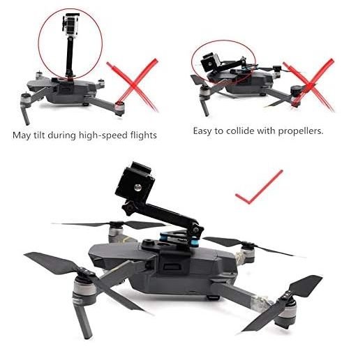  HONG YI-HAT Extend Arm Bracket Mount for Gopro & Osmo Action & Searchlight Fixed Holder for DJI Mavic Pro 1 Drone Accessories Drone Spare Parts ( Color : Black )
