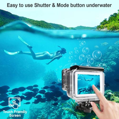  [아마존베스트]Waterproof Housing Case for GoPro Hero 7/6/5 Black(2018), HONGDAK 169FT/60M Waterproof Case Diving Protective Housing Shell for GoPro Action Camera Underwater Dive Case Shell with