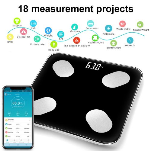  HONGLIAN Bluetooth Smart Body Fat Scale Measuring Fat Weighing Scale Accurate Home Electronic Body Scale...