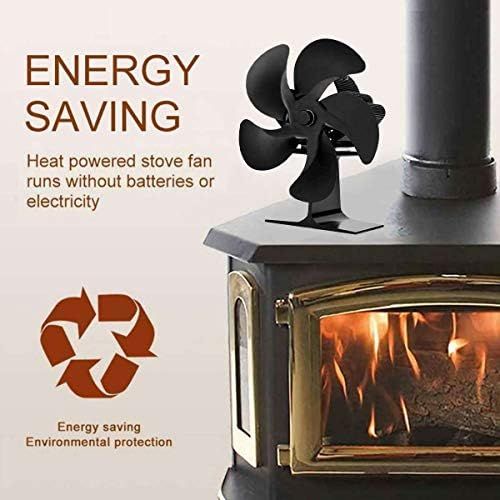  HONGWEINC Wood Stove Fan, 5 Blades Heat Powered Fireplace Fan,Silent Heat Powered Wood Stove Fan for Wood/Log Burner/Fireplace,Eco Friendly and Efficient Wood Stove Fan Wood Stove Fan ( Colo