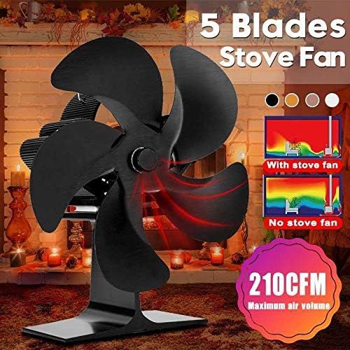  HONGWEINC Wood Stove Fan, 5 Blades Heat Powered Fireplace Fan,Silent Heat Powered Wood Stove Fan for Wood/Log Burner/Fireplace,Eco Friendly and Efficient Wood Stove Fan Wood Stove Fan ( Colo