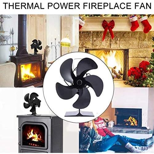  HONGWEINC Wood Stove Fan, 5 Blades Heat Powered Fireplace Fan,Silent Heat Powered Wood Stove Fan for Wood/Log Burner/Fireplace,Eco Friendly and Efficient Wood Stove Fan Wood Stove Fan ( Colo