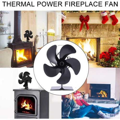  HONGWEINC Wood Stove Fan, 5 Blades Heat Powered Fireplace Fan,Silent Heat Powered Wood Stove Fan for Wood/Log Burner/Fireplace,Eco Friendly and Efficient Wood Stove Fan Wood Stove Fan ( Colo