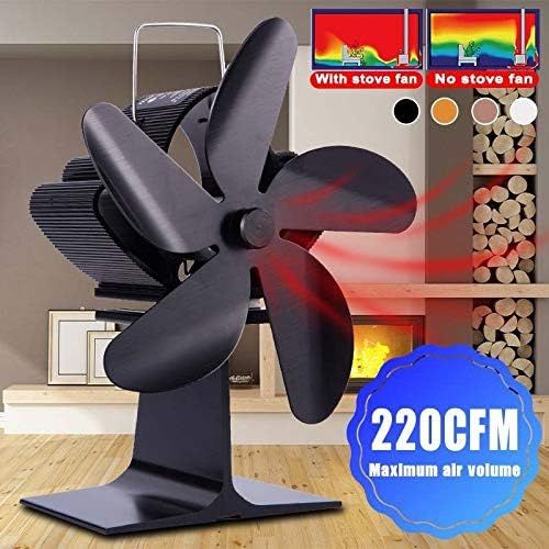  HONGWEINC 5 Blades Stove Fan Super Quiet Heat Powered Saving Fireplace Heat Powered Heat Distribution Keep Warm Fireplace Fan for Gas/Pellet/Wood Log Burner Fireplace Wood Stove Fa