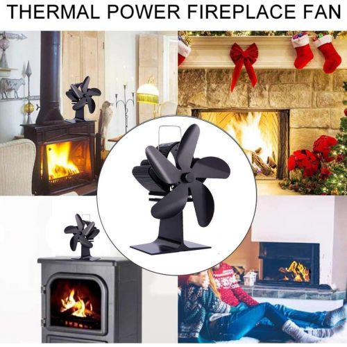  HONGWEINC 5 Blades Stove Fan Super Quiet Heat Powered Saving Fireplace Heat Powered Heat Distribution Keep Warm Fireplace Fan for Gas/Pellet/Wood Log Burner Fireplace Wood Stove Fa