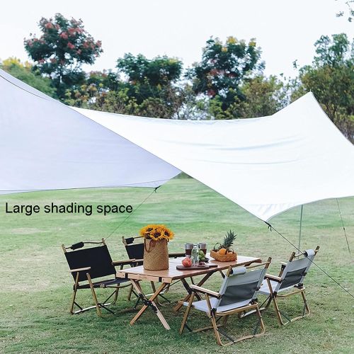  HONGYIFEI2021 Tent Tarps Large White Outdoor Beach Tent Tarp Shade Canopy Waterproof Portable Sun Shelter Suitable for 6 to 10 People PU3000+Waterproof Camping Trips Fishing Backyard Fun Picnics