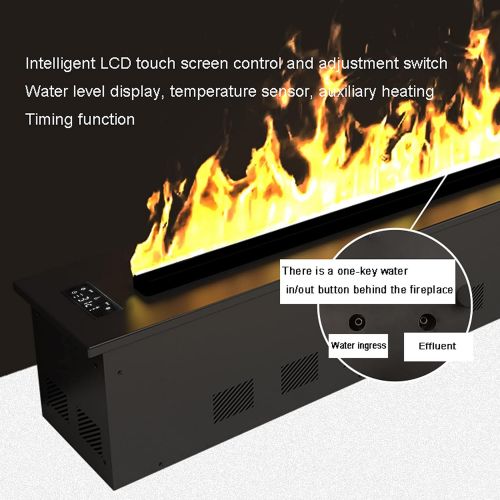  HONGYIFEI2021 Fireplace Grate 3D Simulation Flame Electric Fireplace Indoor Decorations Recessed Electric Fireplace with Intelligent LCD Touch Screen Control and Timing Function，Touchable Flame,
