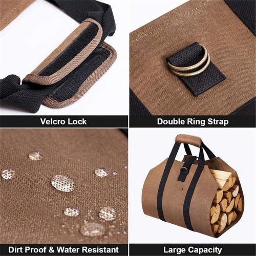  HONGYIFEI2021 Firewood Bag 1pc Firewood Storage Bag Canvas Outdoor Camping Wood Carrier Match Bag Package Outdoor Tote Home Kitchen Supplies Fireplace Tools