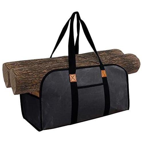  HONGYIFEI2021 Firewood Bag Storage Holder Carrier Canvas Firewood Bag Durable Fire Wood Tote Outdoor Portable Organizer Fireplace Wood Stove Fireplace Tools (Color : A)