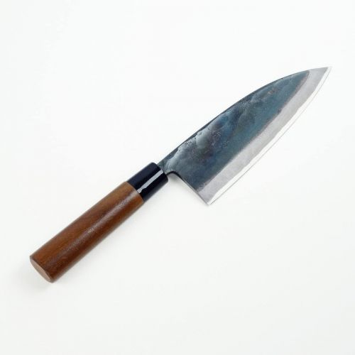  [아마존베스트]HONMAMON MOTOKANE Deba Hocho (Good for Fish Dressing) 180mm(abt 7.1 Inch), Blade Edge :Aogami Steel Kuro Uchi, Double Bevel