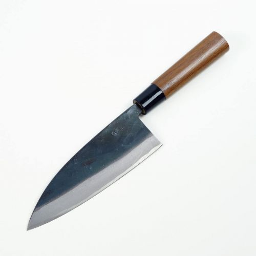  [아마존베스트]HONMAMON MOTOKANE Deba Hocho (Good for Fish Dressing) 180mm(abt 7.1 Inch), Blade Edge :Aogami Steel Kuro Uchi, Double Bevel