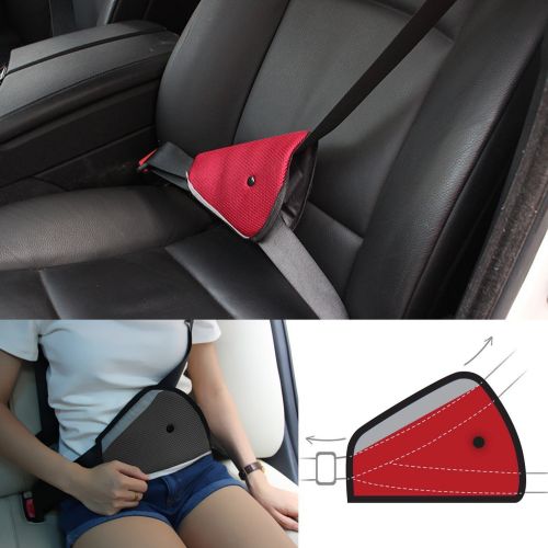  Seatbelt Adjuster 4 Packs Seat Belt Safety Covers for Kids Red +Black HONTECH