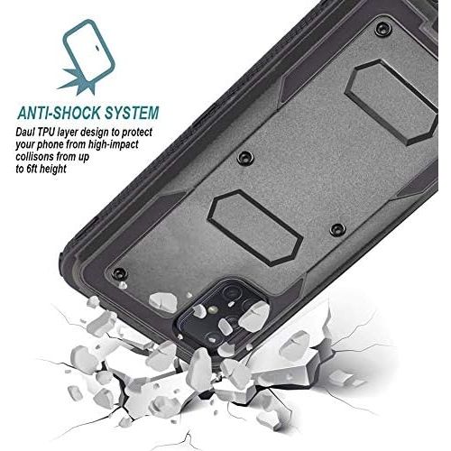  [아마존베스트]HONTECH Holster Phone Case for LG K51, LG Q51 / LG Reflect (TracFone) Case with Swivel Belt Clip, Built-in Screen Protector Heavy Duty Full Body Protection Shockproof Kickstand Cover 6.5 i