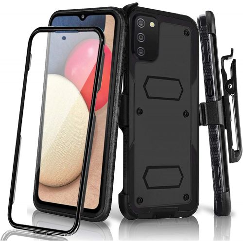  [아마존베스트]HONTECH Holster Phone Case for LG K51, LG Q51 / LG Reflect (TracFone) Case with Swivel Belt Clip, Built-in Screen Protector Heavy Duty Full Body Protection Shockproof Kickstand Cover 6.5 i