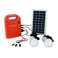 HONYAFA Portable Solar Panel Power Generator 2 LED Home Lighting System USB Port with Cell Phone Chargers Included