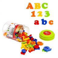 HOONEW Magnetic Letters Numbers Alphabet Plastic ABC 123 Fridge Magnets for Vocabulary Educational Toy Set Preschool Learning Spelling Counting Includes Uppercase Lowercase Math Sy
