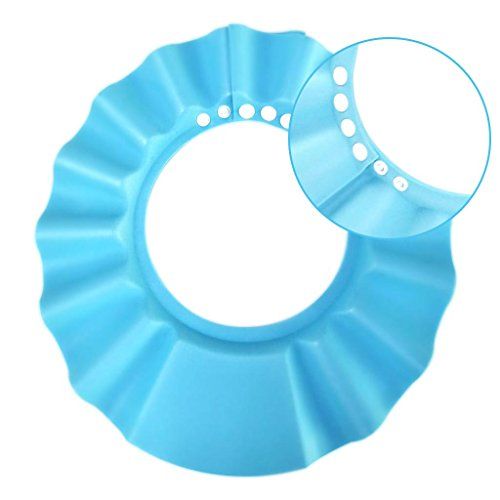  [아마존베스트]HOOYEE Safe Shampoo Shower Bathing Protection Bath Cap Soft Adjustable Visor Hat for Toddler, Baby, Kids, Children (Blue)