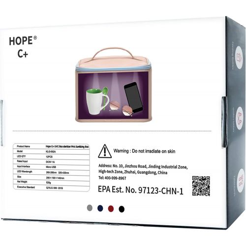  Hope OVERSEAS UV light Sanitizer Bag with 12 UVC LEDs, Hope C+ selected sterilizer Bag, Portable Sterilizer, XL UV Phone Sanitizer Box, Extra Large UV-C Bag for Beauty Tool baby product 99.99% C