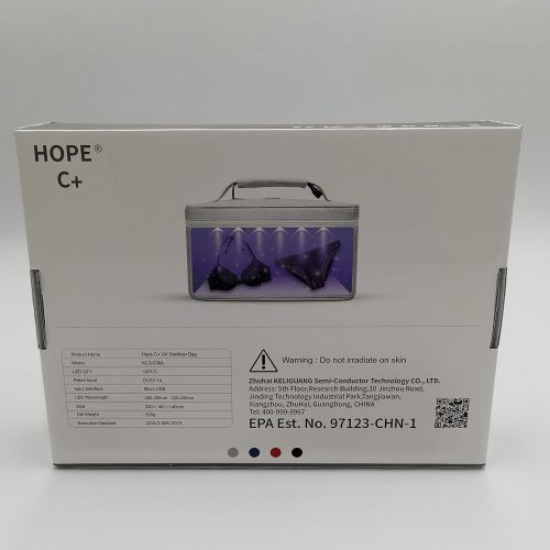  HOPE OVERSEAS HOPE C+ UVC Light storage Bag Portable with Cell Rechargeable Endurable with UVC LED Light Multipurpose bag, LED 265nm Wavelength (Top 12 x LEDs Gray)