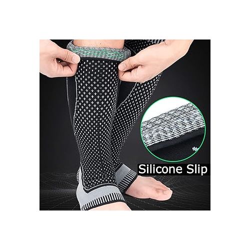  Compression Socks Calf Foot Sleeves for Ankle Heel Plantar Fasciitis Support Increase Blood Circulation Relieve Arch Pain Shin Splints Reduce Swelling